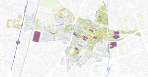 Plan du quartier Flaubert à Grenoble