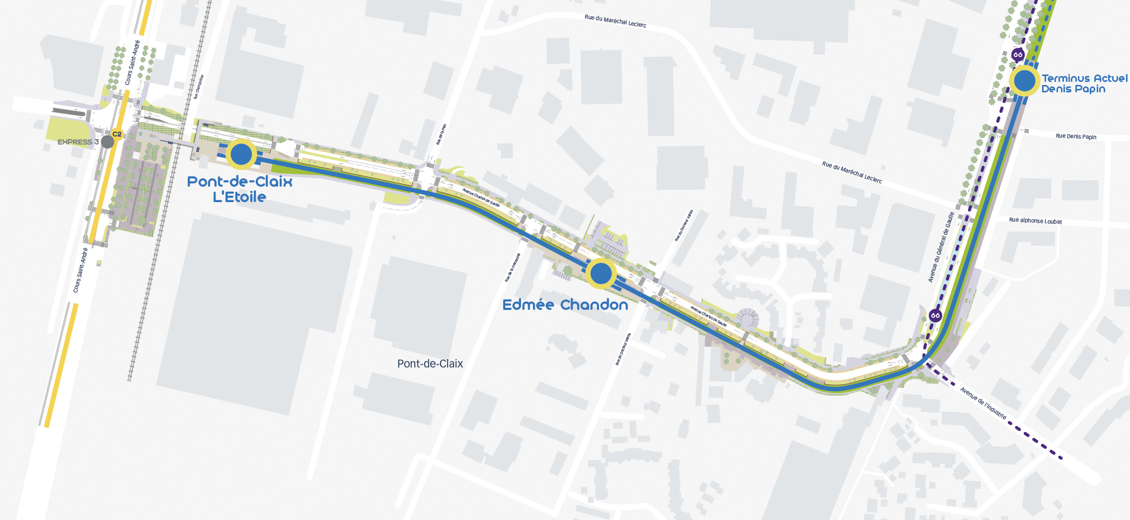 Plan extension ligne A Grenoble