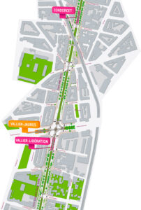 Plan ligne de tram à Grenoble