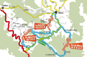 Carte du parcours du rallye auto du Trièves